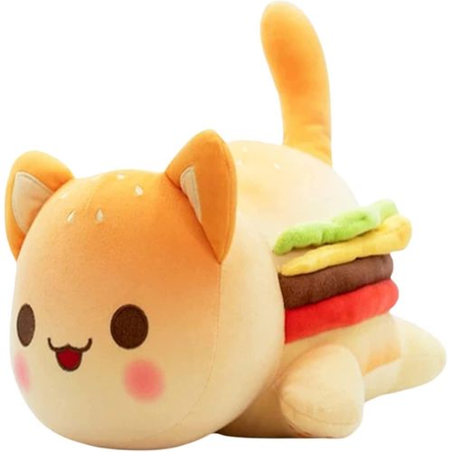Animaux De Chat En Peluche Aphmau Meemeows Cat Soft Toys, Cat Meow Meow Soft Peluche Donut Hamburger Cat Peluche Doll (Hamburger Cat, 9,84 Pouces)