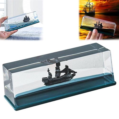 Pirates Des Caraïbes La Perle Noire Bateau De Croisière Modèle Fluide Dérive Bouteille Maison Bureau Décorations Décors Insubmersible Bateau Pirate Jouet Cadeaux D¿Anniversaire F