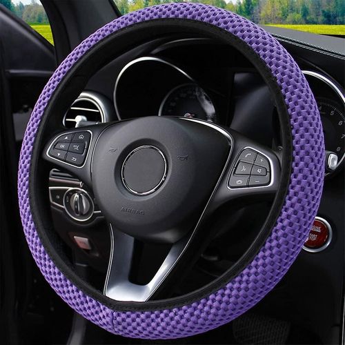 Housse De Volant Élastique Extensible, Housse De Volant Automobile Universelle De 15 Pouces, Soie De Glace Respirante En Microfibre, Antidérapante, Inodore, Voiture Facile