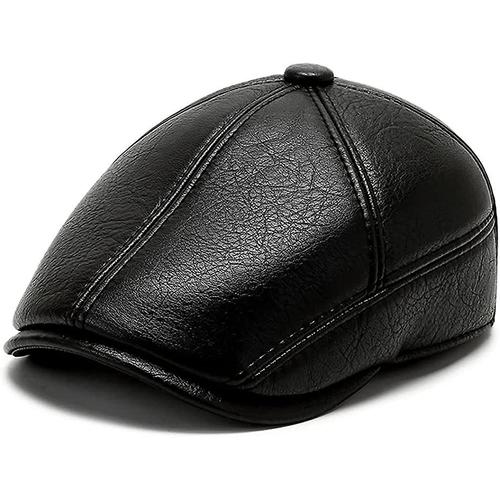 Pu Cuir Béret Ivy Cap, Gatsby Cap Irish Newsboy Chapeau De Chasse Hommes