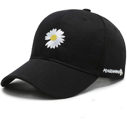 K-Pop Hot Ins G-Dragon Gd Daisy Fleur Peaceminusone Broderie Casquette De Baseball Pmo Bucket Hat Noir-1 -