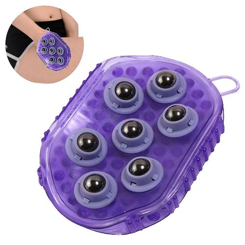 Gant De Massage En Forme De Paume Brosse De Bain De Massage Avec 7 Rouleaux En Métal Ball Masseur Corporel Portable Compatible Avec Le Soulagement De La Douleur Douleur Douleur Musculaire Cellulite 