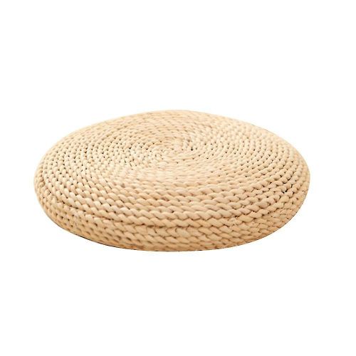 Coussin De Tissage De Pouf Naturel Rond Remplir L¿Oreiller De Soie Soft Yoga Chair Mat Window Pad (B)