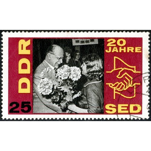 Timbre Oblitéré Ddr 25, 20 Jahre Sed