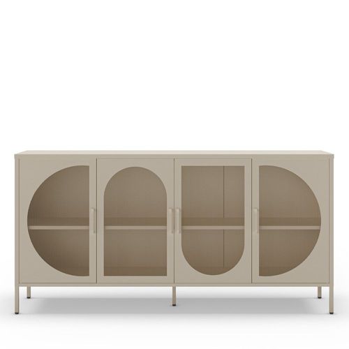 Buffet 4 Portes En Métal L160cm - Beige