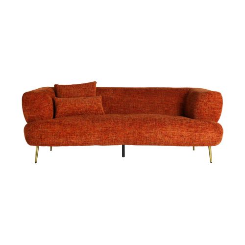 Sofa En Polyester Orange En 215x94x80 Cm