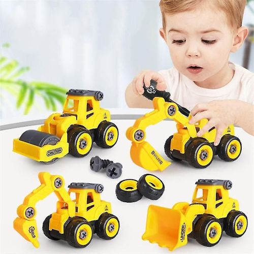 8 Véhicules De Construction Jouet Plastique Construction Excavatrice Tracteur Camion Benne Bulldozer Modèle Enfants Garçon Mini Cadeau