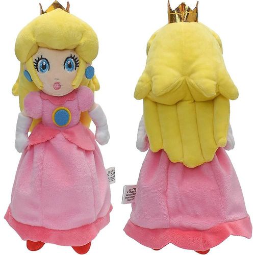 Princess Peach Super Mario Peluche Jouet Portant Des Chaussures Rouges Jupe Rose Cheveux Jaunes Et Couronne Poupée Poupée Collection Décoration Décors Cadeau