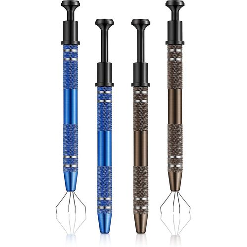 4 Pièces En Acier Inoxydable 4 Griffes Pick Up Tool For Small Parts Pickup Metal Grabber Ic Chips Metal Grabber Claw Pickup Holder Composant Électronique Catch