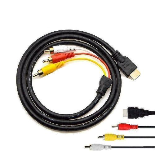 Hdmi mâle à 3 rca vidéo audio av composant convertisseur adaptateur câble hdtv 1080