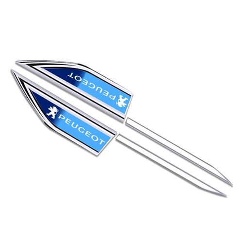 Autocollants De Couteau D'aile Latérale De Voiture,Insigne D'emblème,Autocollants De Style De Garniture Pour Kit 206,307,208,207,3008,407,508,2008,5008,107,2 Pièces - Type 2 Pieces-Blue