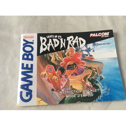 Notice / Mode D'emploi Du Jeu Game Boy Gameboy : Bad ' N Rad