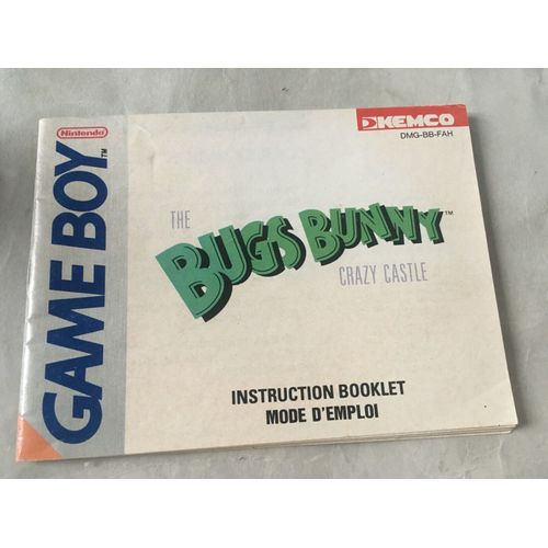 Notice / Mode D'emploi Du Jeu Game Boy Gameboy : Bugs Bunny