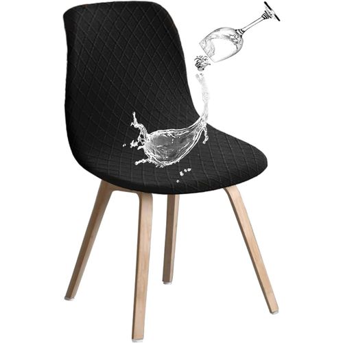 Lot De 6 Housses De Chaise Rétro Extensibles En Élasthanne,Pour Salle À Manger,Cuisine,Fête,Banquet,Club,Décoration D'intérieur (Noir)