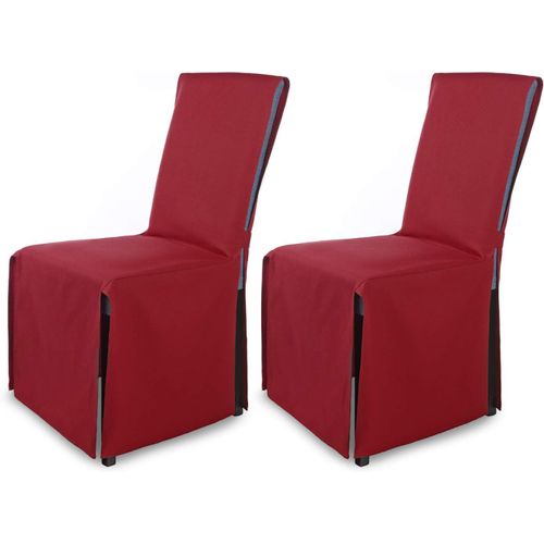 Housse De Chaise « Mila »/Lot De 2/Bordeaux/Housse De Chaise Élastique Avec N?Ud/Housse De Chaise Extensible/Revêtement De Chaise Moderne