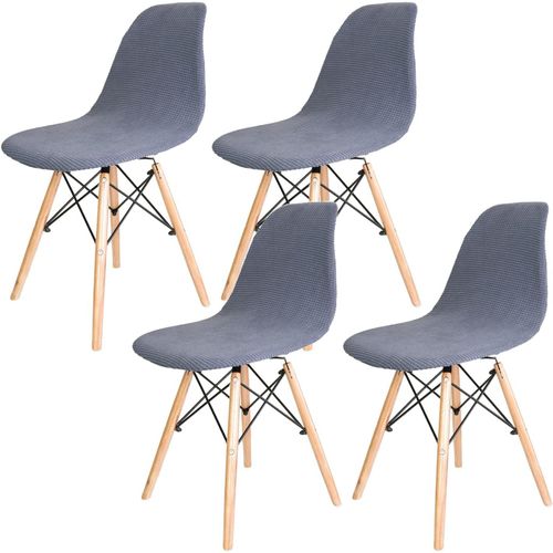Lot De 4 Housse De Chaise De Salle À Manger Extensible,Moderne Lavable Universel Couverture De Chaise De Cuisine Décor De Cuisine Maison,Gris Foncé