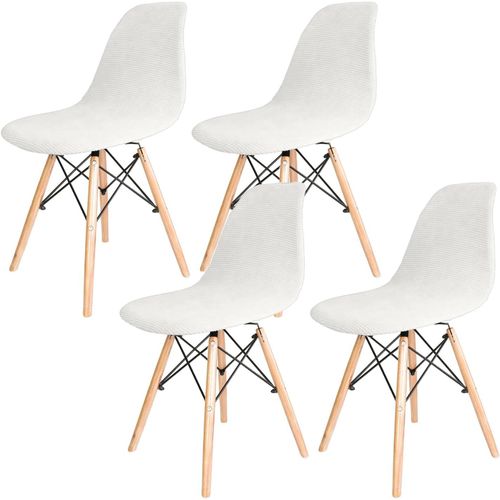 Lot De 4 Housse De Chaise De Salle À Manger Extensible,Moderne Lavable Universel Couverture De Chaise De Cuisine Décor De Cuisine Maison,Blanc