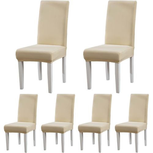 Housse De Chaise,Housse De Chaise Salle À Manger 4/6 Pièces Housse Chaise Extensible Pour Mariage Moderne,Hôtel,Décor De Restaurant (Champagne,6 Pièces)
