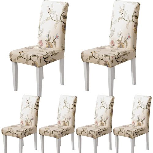 Housse De Chaise,Housse De Chaise Salle À Manger 4/6 Pièces Housse Chaise Extensible Pour Mariage Moderne,Hôtel,Décor De Restaurant (Moderne H,6 Pièces)
