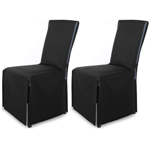 Housse De Chaise « Mila »/Lot De 2/Noir/Housse De Chaise Élastique Avec N?Ud/Housse De Chaise Extensible/Revêtement De Chaise Moderne