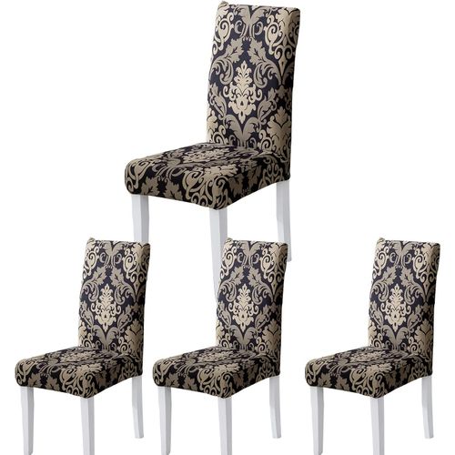 Housse De Chaise,Housse De Chaise Salle À Manger 4/6 Pièces Housse Chaise Extensible Pour Mariage Moderne,Hôtel,Décor De Restaurant (Moderne G,4 Pièces)