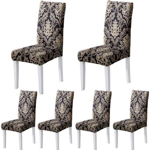 Housse De Chaise,Housse De Chaise Salle À Manger 4/6 Pièces Housse Chaise Extensible Pour Mariage Moderne,Hôtel,Décor De Restaurant (Moderne G,6 Pièces)