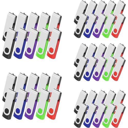 Cles Usb 4Go Lot De 50 2.0 Clé Usb Lecteur Usb Flash Drive Mémoire Stick Stockage Rotation Disque Pendrive Pour Ordinateur Portable/Pc/Voiture (5 Couleurs)