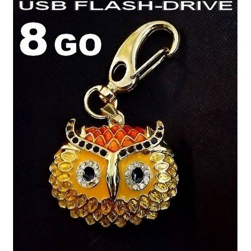 Clé USB 8 Go - Porte-clés Chouette / Hibou - En Métal & Strass