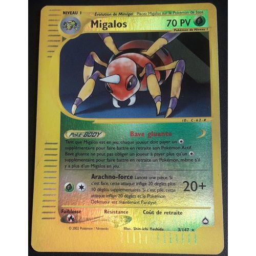 Carte Pokémon Migalos 3/147 [Holo Reverse] - Aquapolis (Fr)