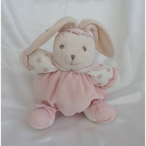 Doudou Peluche Lapin Boule Rose Lilirose Fleurs Grelot Kaloo