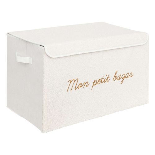 Coffre Rangement En Bouclette - Blanc