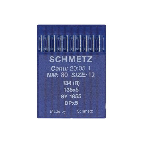 Aiguilles Pour Machine À Coudre Industrielle 134r/ 135x5 / Dpx5 - Dimension 80/12 - Schmetz Bleu
