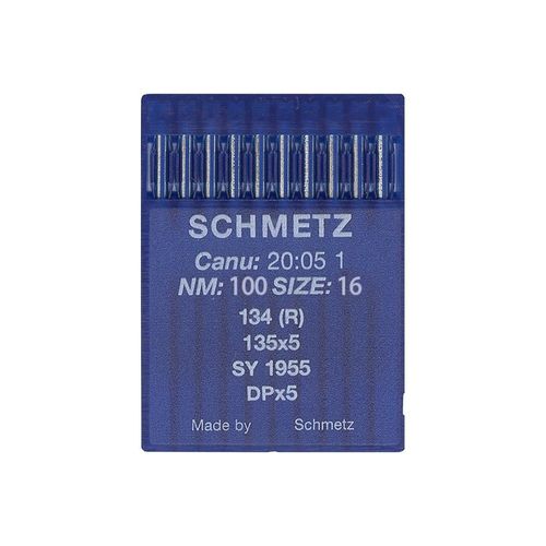 Aiguilles Pour Machine À Coudre Industrielle 134r/ 135x5 / Dpx5 - Dimension 100/16 - Schmetz Bleu