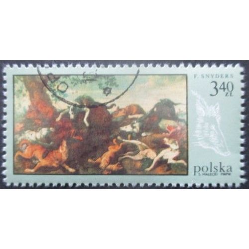 Pologne N°1745 Peinture De Chasse Oblitéré