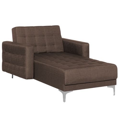 Chaise Longue En Tissu Marron Foncé Aberdeen