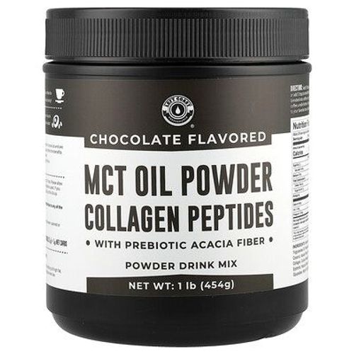 Left Coast Performance, Peptides De Collagène En Poudre Avec Huile Tcm Et Fibres D'acacia Prébiotiques, Chocolat, 454 G