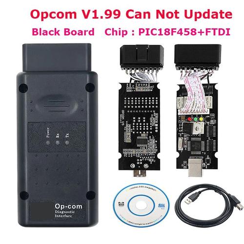 Opcom-Lecteur De Code De Voiture Pour Opel,Mise À Jour En Ligne,V5,2021,1.99,1.95,Pic18f458,Puce Ftdi,Eau Obd2,Interface Lilbus,1.70 - Type Opcom 1.99 Black