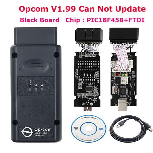 Eau Automatique Opcom 2021 Pour La Mise À Jour De Micrologiciel D'opel Flash Op-Com V5 Avec Les Outils De Diagnostic De Pic18f458 Ftdi Obd2 - Type Opcom 1.99 Black