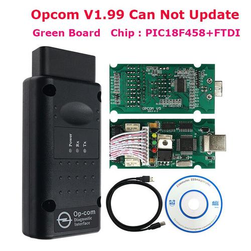 Eau Automatique Opcom 2021 Pour La Mise À Jour De Micrologiciel D'opel Flash Op-Com V5 Avec Les Outils De Diagnostic De Pic18f458 Ftdi Obd2 - Type Opcom 1.99 Green