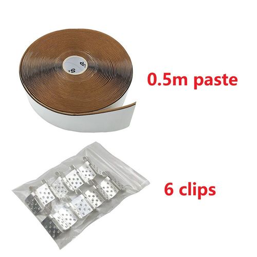Colliers et pâtes isolantes pour film chauffant au sol,accessoires pour système de chauffage au sol - Type 6 clips 0.5m paste