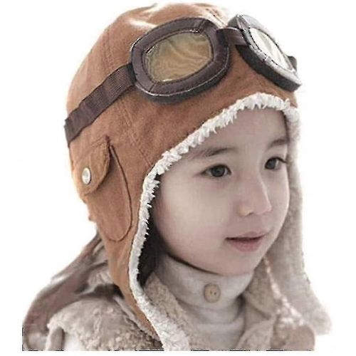 Bébé Enfant Garçon Et Fille Chaud Earmuffs Pilote Cap Aviateur Chapeau