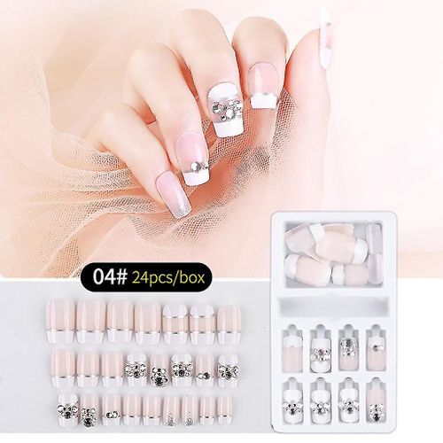 Faux Ongles Réutilisable Stick On Nails Appuyez Sur La Couverture Complète Faux Ongles 24pc 
