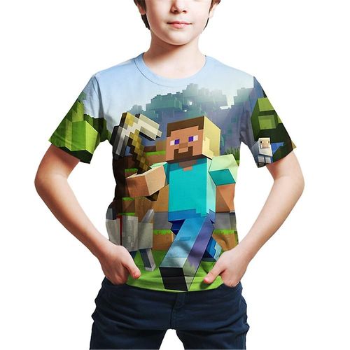Minecraft Game Printed Boys T-Shirt À Manches Courtes Kids Tee Tops