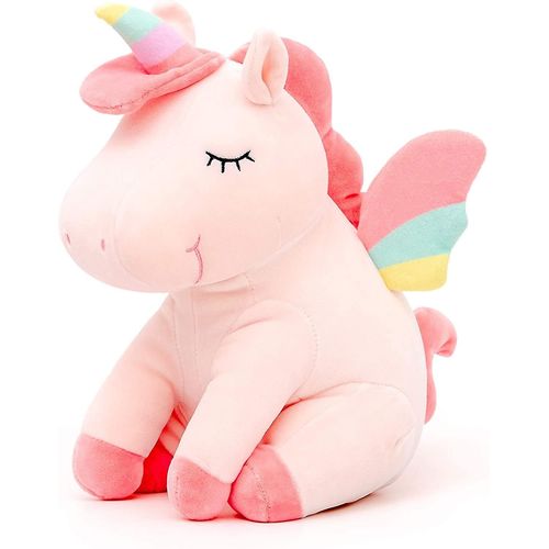 Peluche D¿Animal En Peluche Licorne Avec Ailes Arc-En-Ciel Rose 12 Pouces