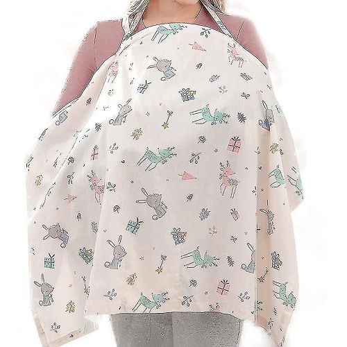 Housse D¿Allaitement En Coton Respirant, Foulard Rose Rubbit Nursing Cover