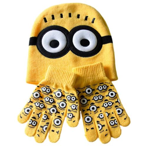 Universal Kids Enfants Minions Mignon Chapeau Et Gants Set Kit D¿Hiver