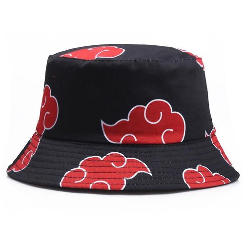Anime Naruto Akatsuki Red Cloud Bucket Hat Unisexe Fisherman Fisher Beach Sun Cap Fans Cadeaux