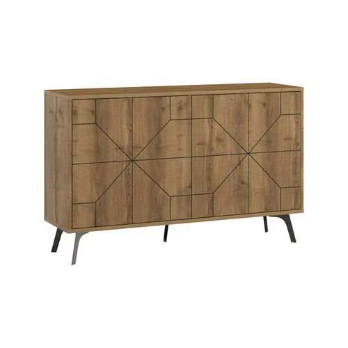 Buffet Effet Bois Beige 123x35 Cm