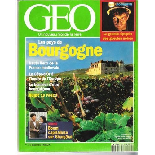 Geo - N° 175 : Bourgogne - Maroc Aerien - Shanghai - Grotte De Movile - Art Africain - Ours Noirs - Epopee Des Mines