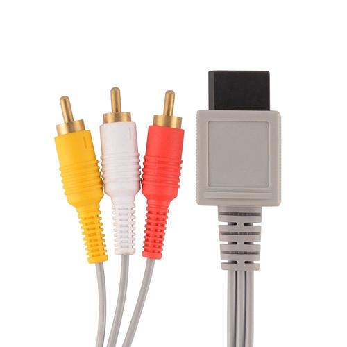 : Cable Audio Video Avec Connecteurs Plaqués Or Compatible Avec La Console Nintendo Wii Et Wii-U